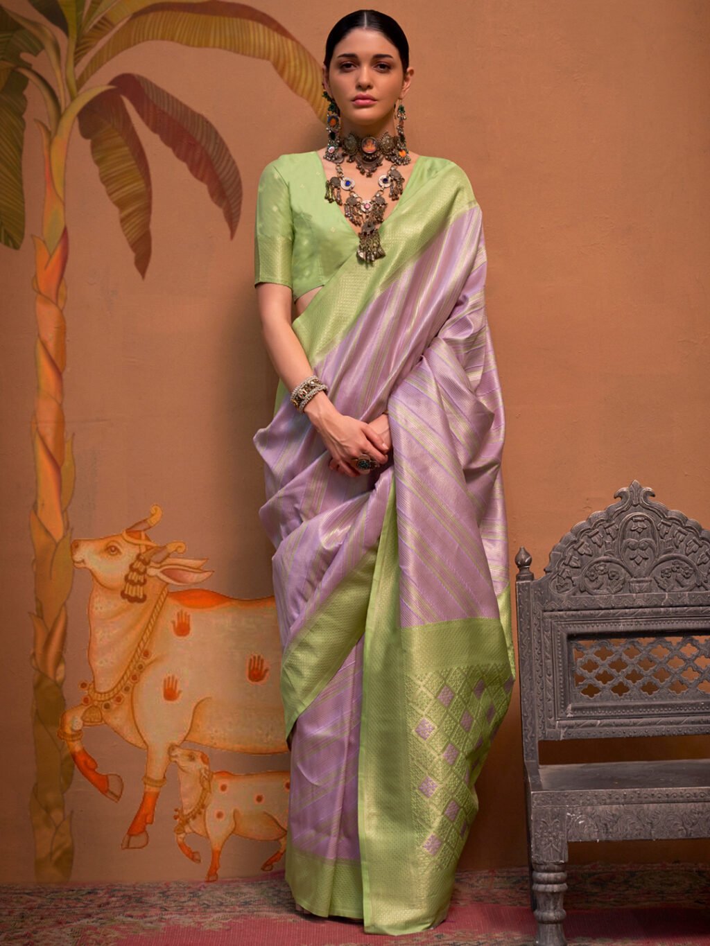 Image of Lavendar Silk Saree