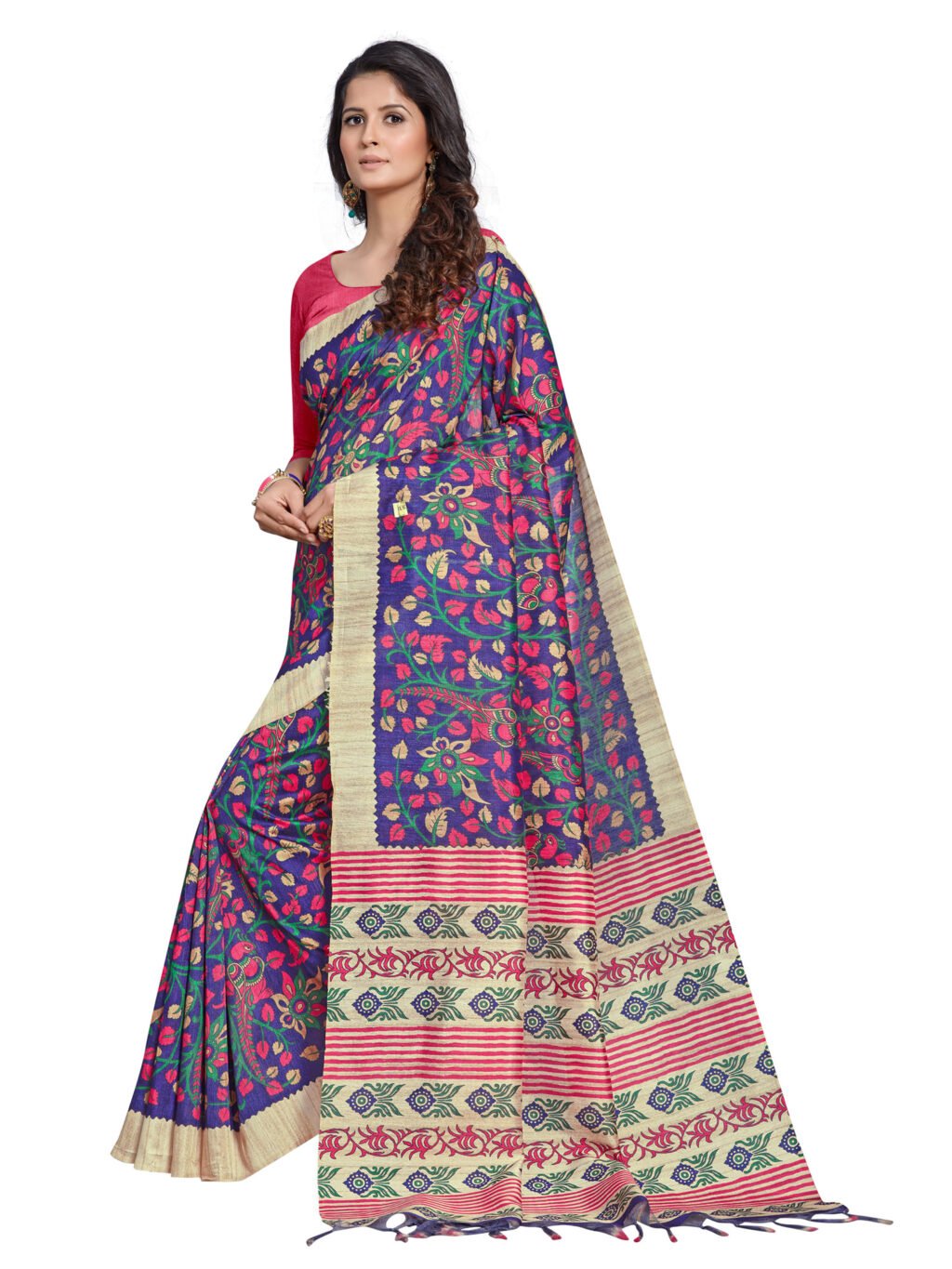 Image of Blue Silk Saree