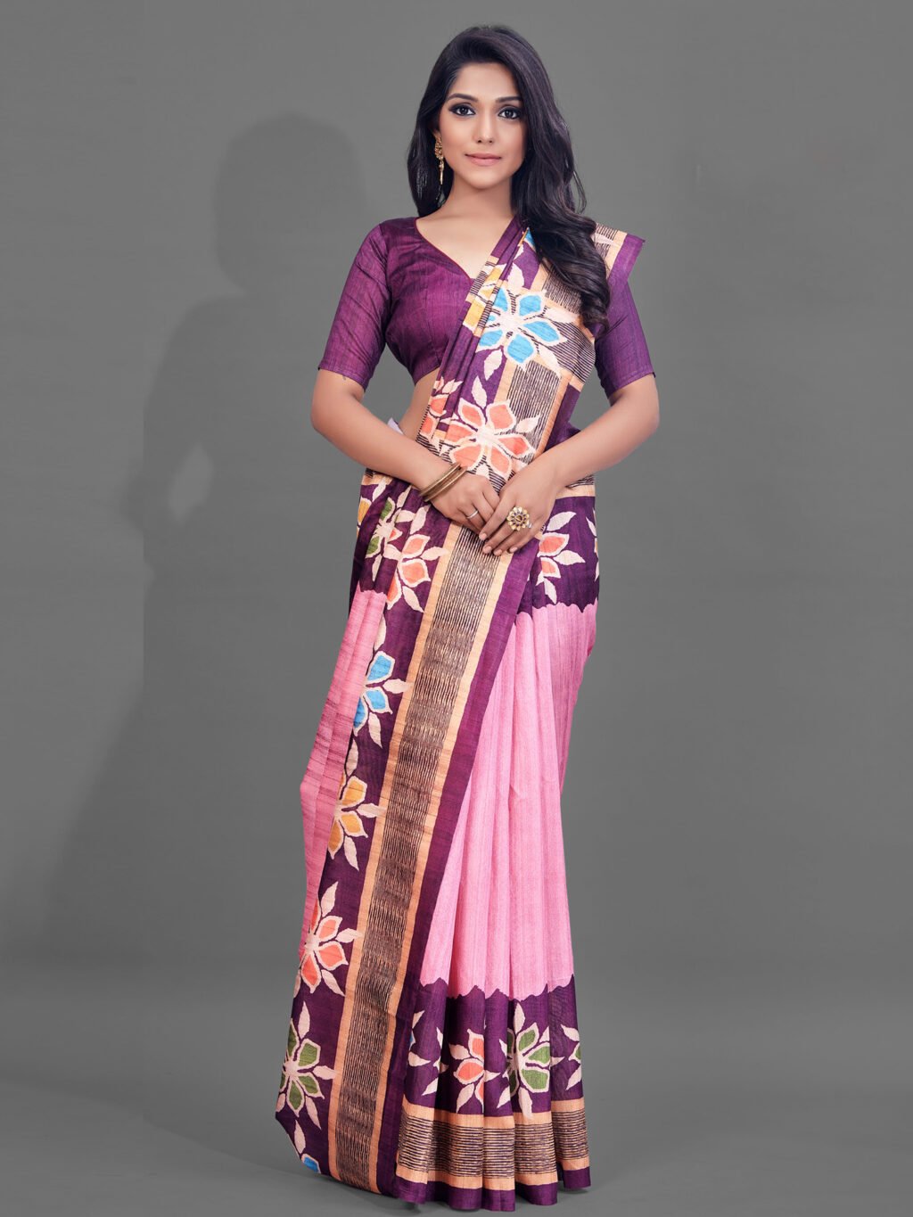 Image of Pink Silk Saree