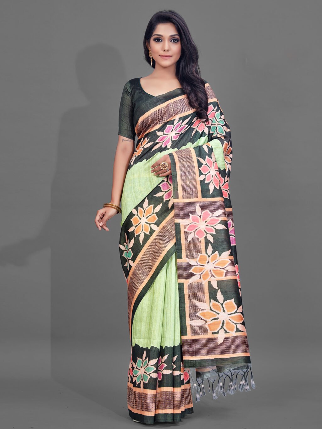 Image of Green Silk Saree