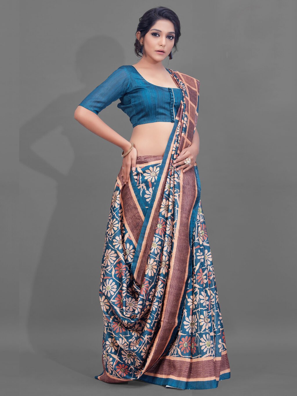 Image of Blue Silk Saree