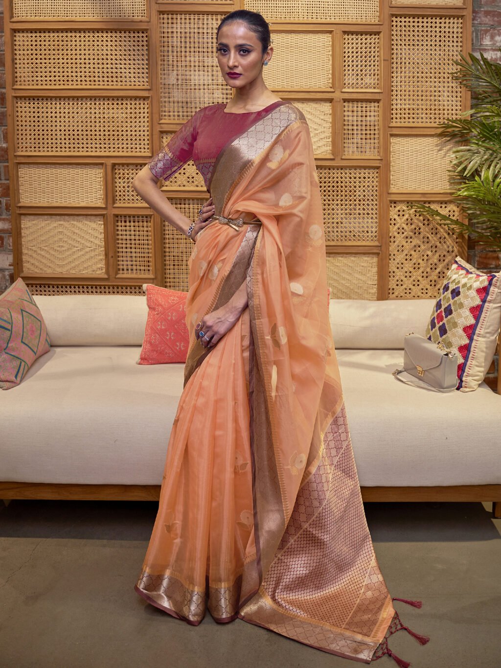Image of Peach Saree