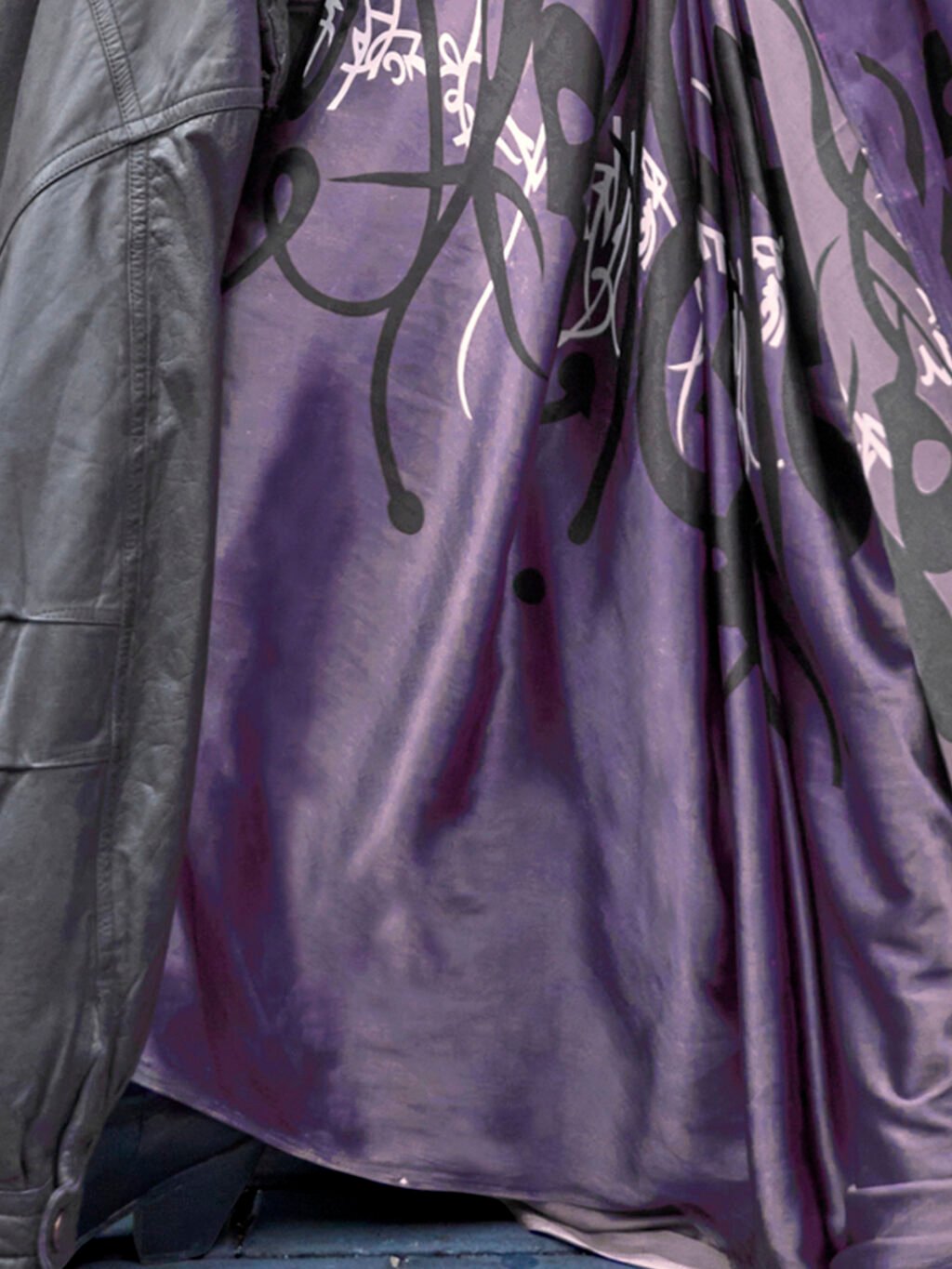 Purple Satin Saree - Image 4