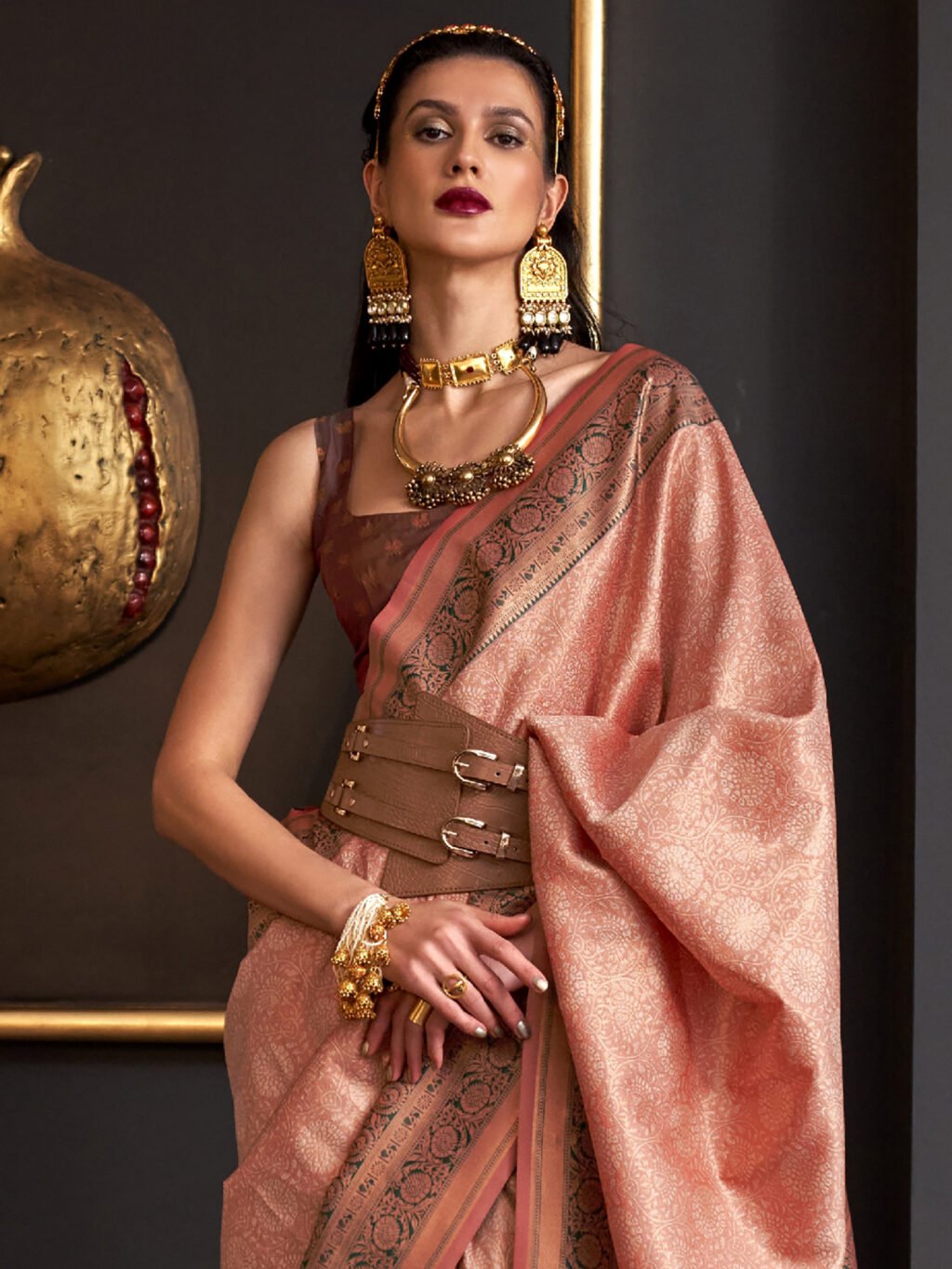 showcasing the beauty and craftsmanship of Designer Saree.