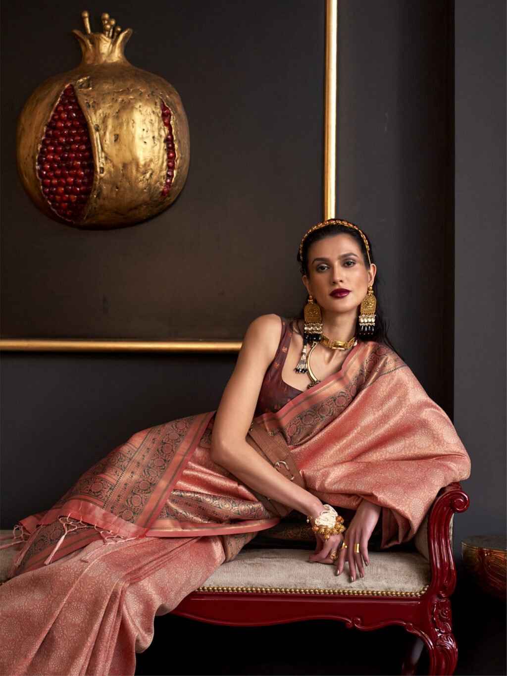 Peach Silk Saree - Image 3