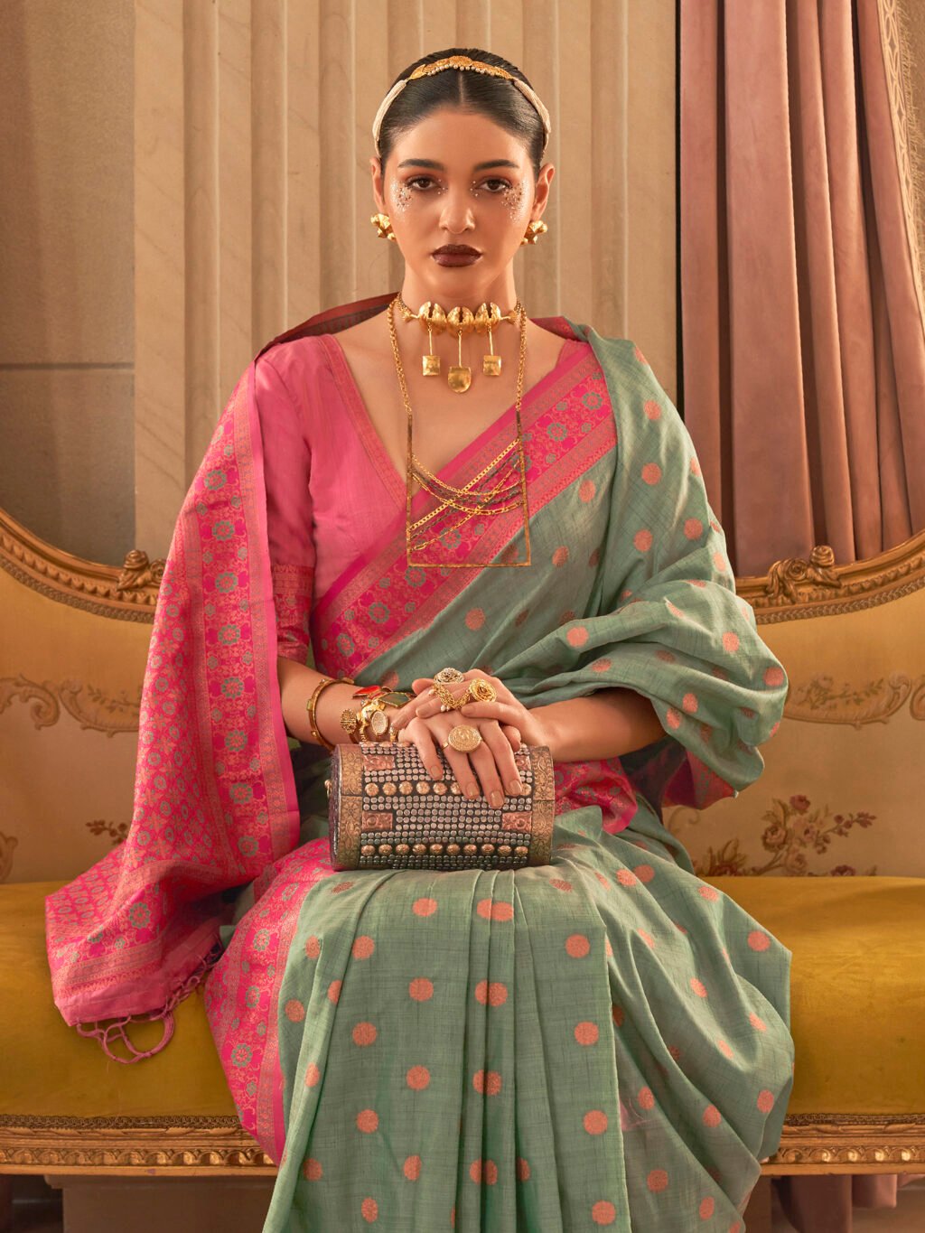 showcasing the beauty and craftsmanship of Party Wear Saree.
