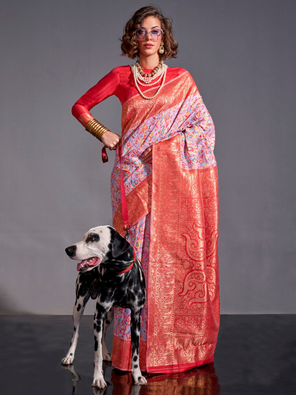 Image of Lavendar Silk Saree
