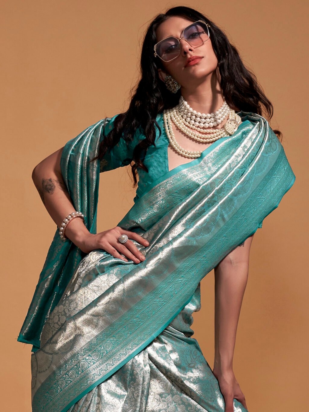 showcasing the beauty and craftsmanship of Silk Saree.
