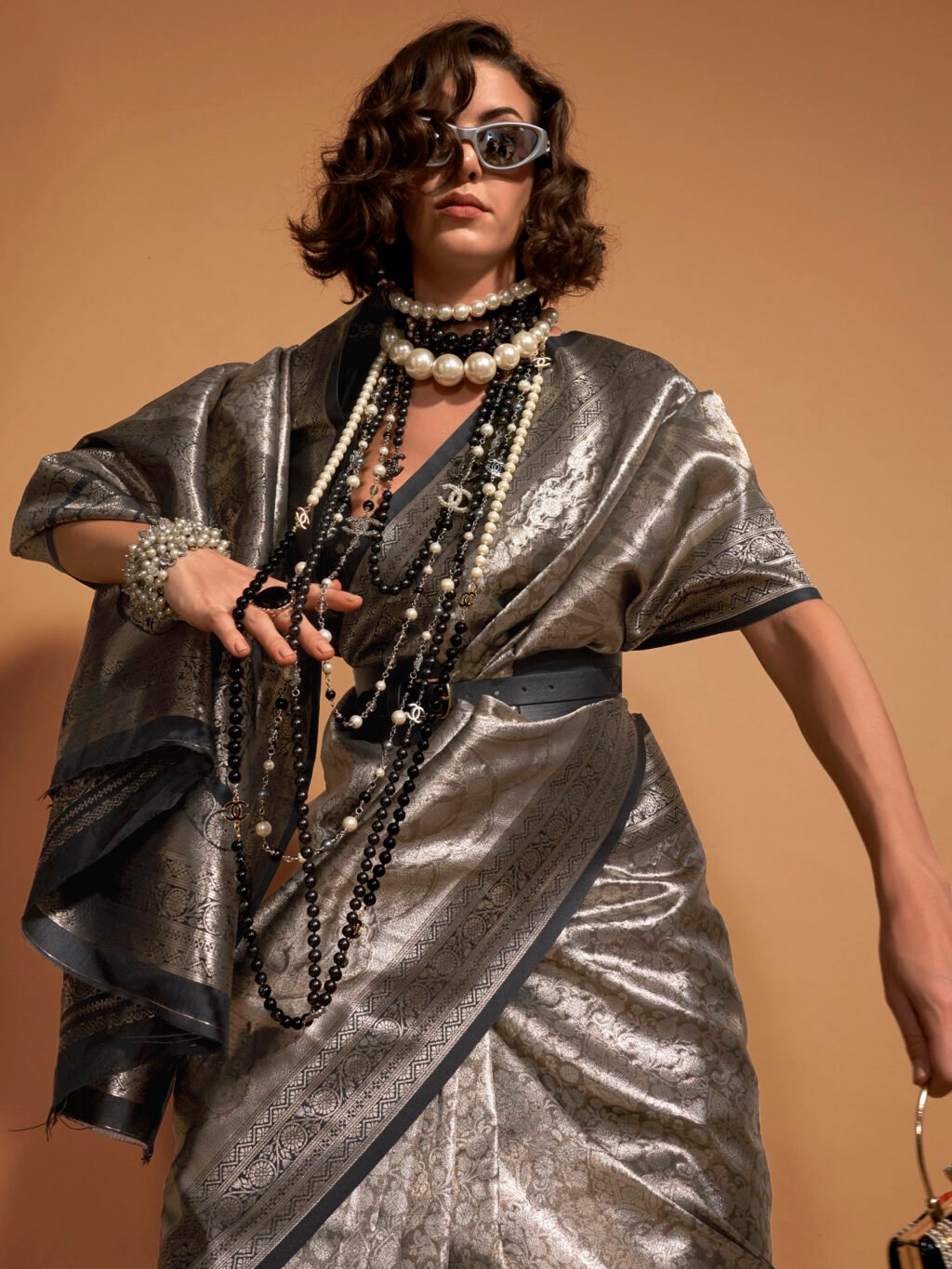 Olive Silk Saree - Image 4