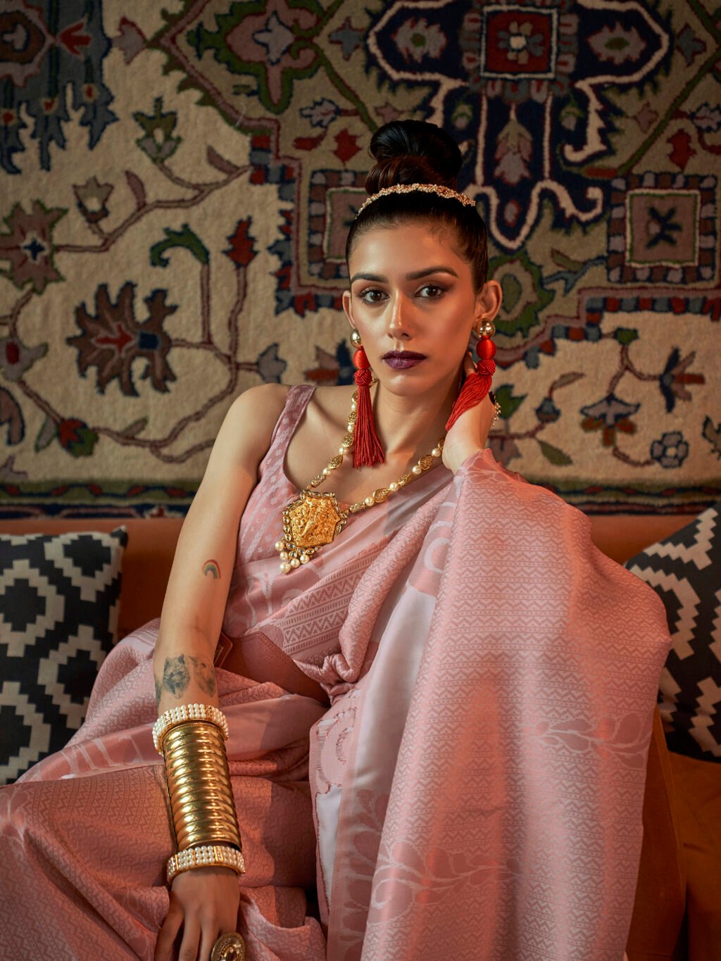 showcasing the beauty and craftsmanship of Party Wear Saree.