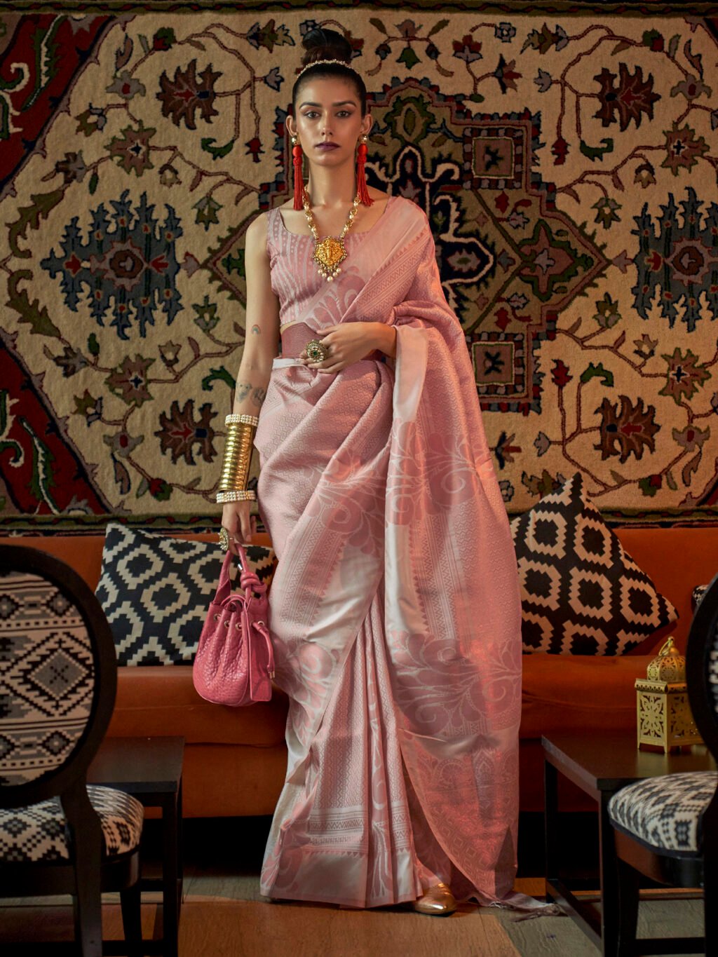 Image of Off White Silk Saree
