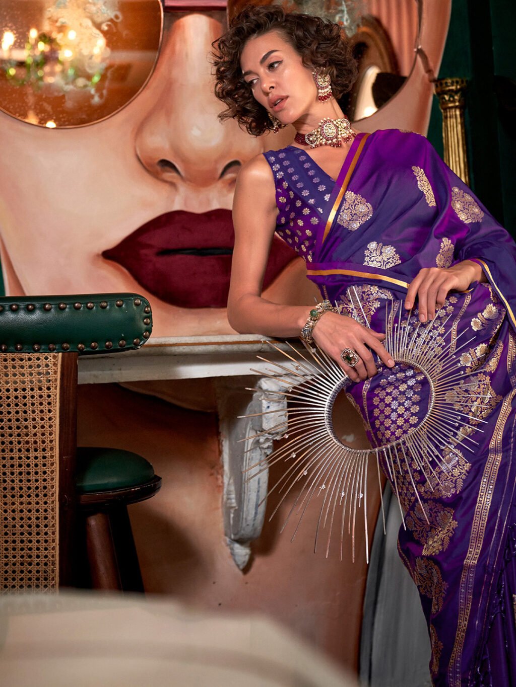 showcasing the beauty and craftsmanship of Party Wear Saree.