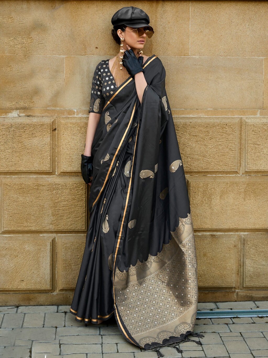 Image of Black Silk Saree