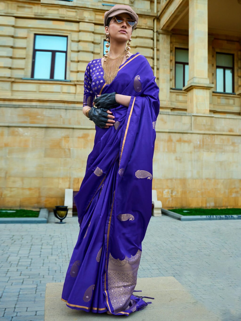 Image of Purple Silk Saree