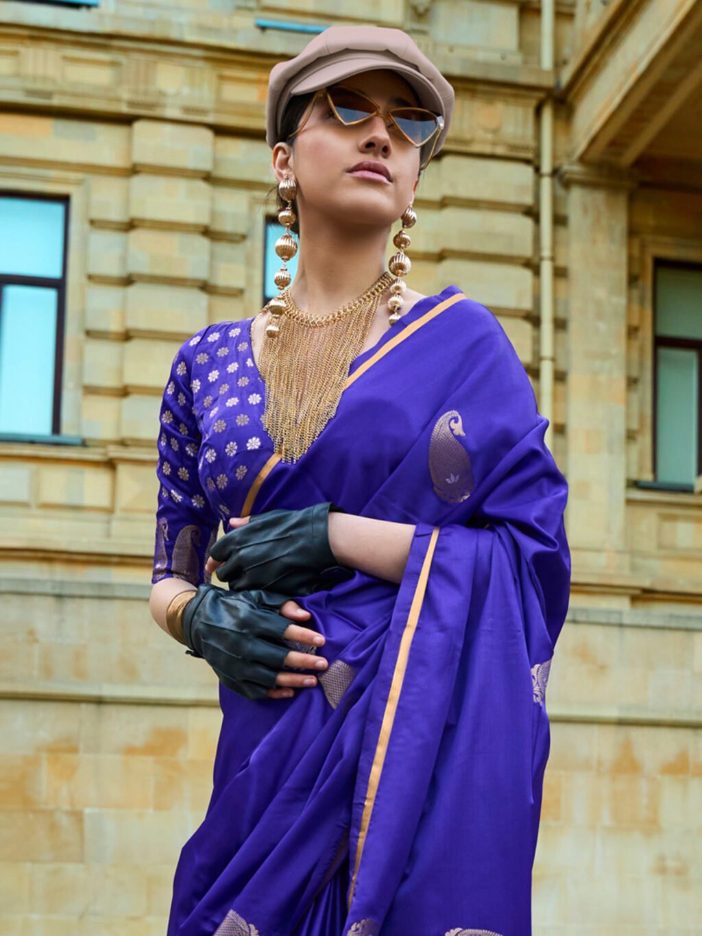 Purple Silk Saree - Image 3