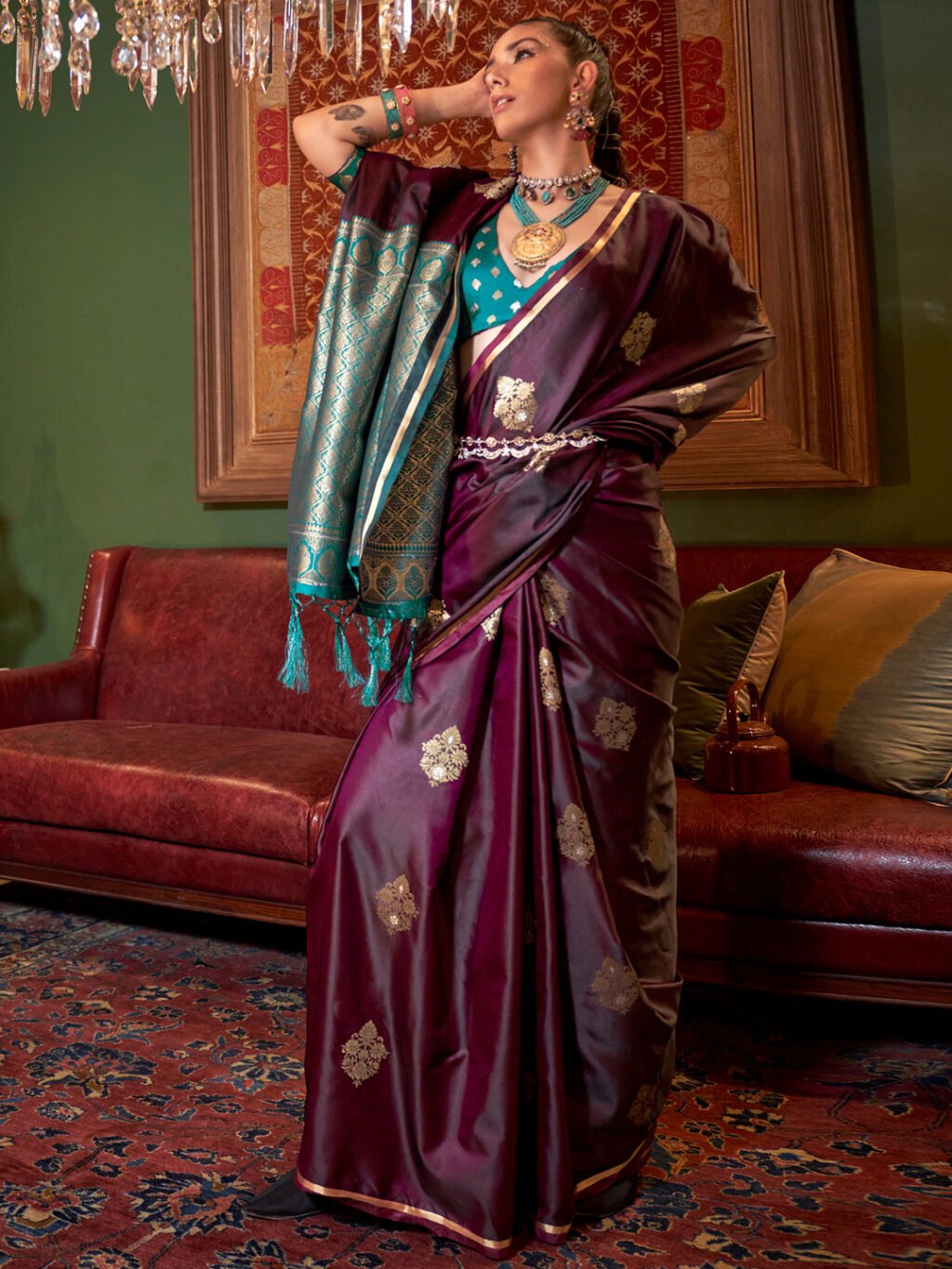 showcasing the beauty and craftsmanship of Designer Saree.