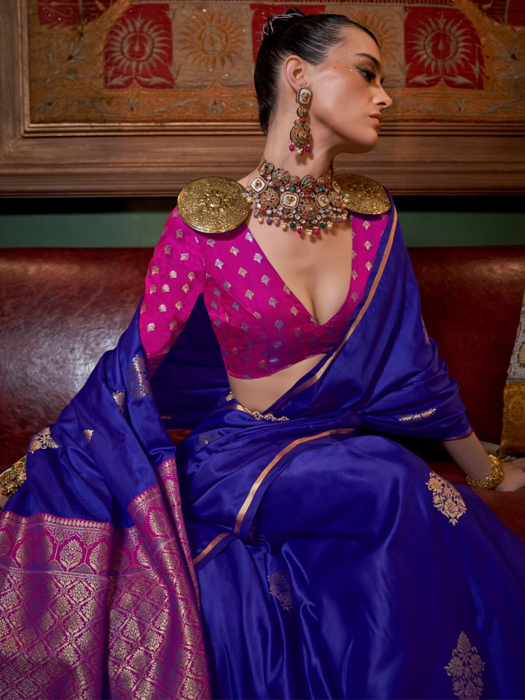 showcasing the beauty and craftsmanship of Party Wear Saree.
