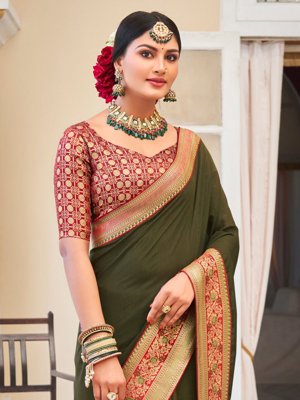 showcasing the beauty and craftsmanship of Festive Saree.