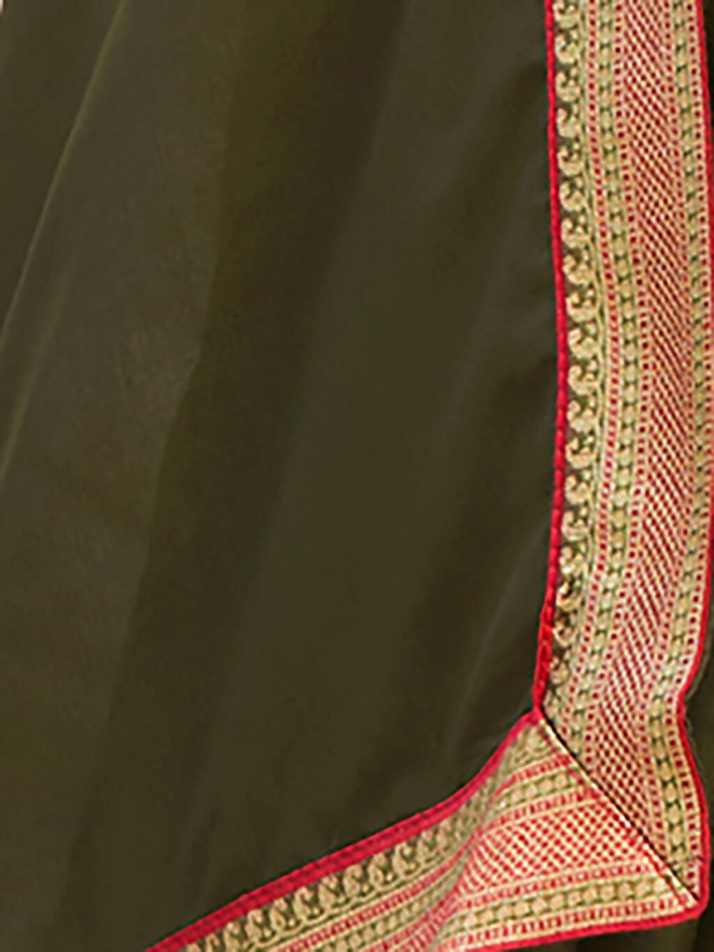 Olive Silk Saree - Image 4