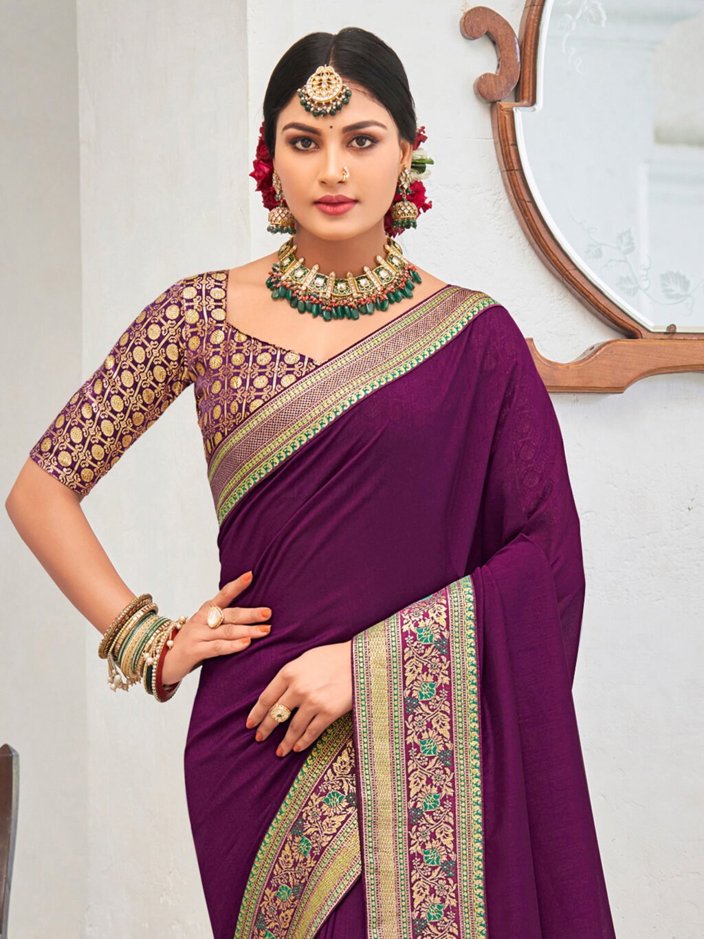 showcasing the beauty and craftsmanship of Designer Saree.