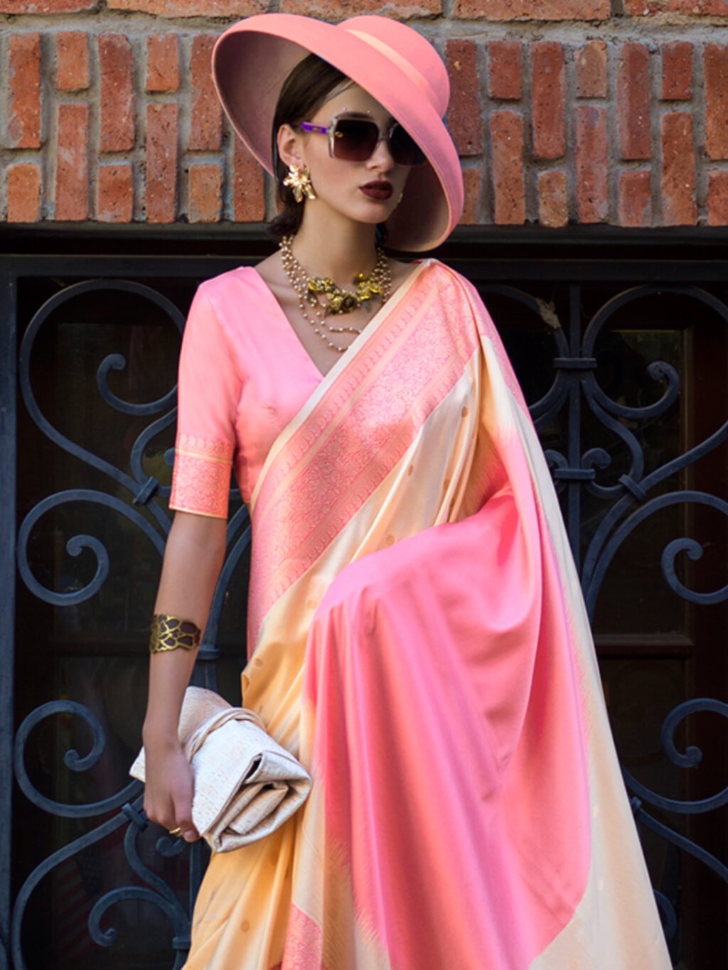 Cream Silk Saree - Image 3