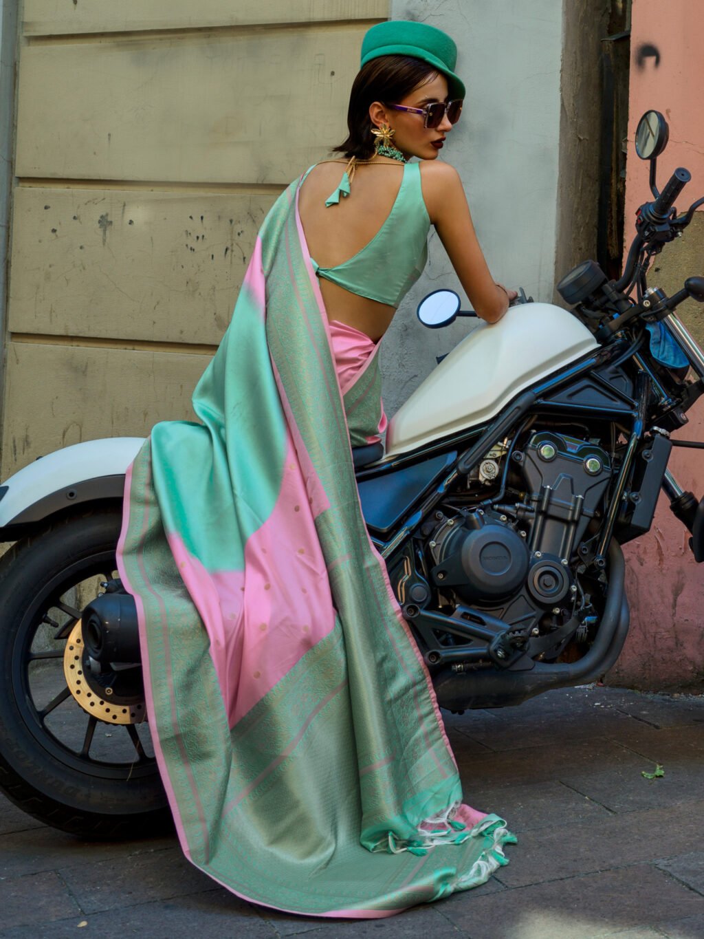 showcasing the beauty and craftsmanship of Silk Saree.