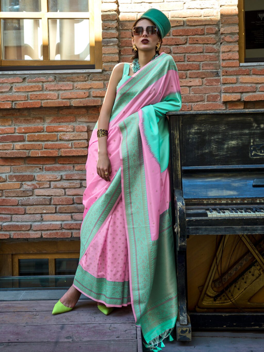 Image of Pink Silk Saree