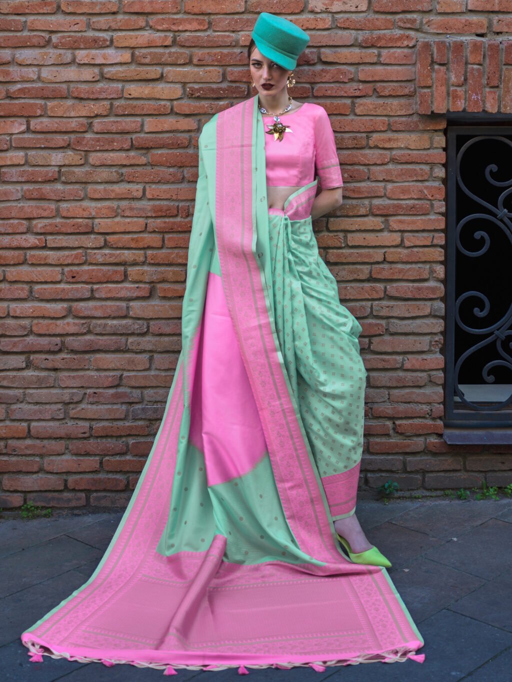 showcasing the beauty and craftsmanship of Designer Saree.