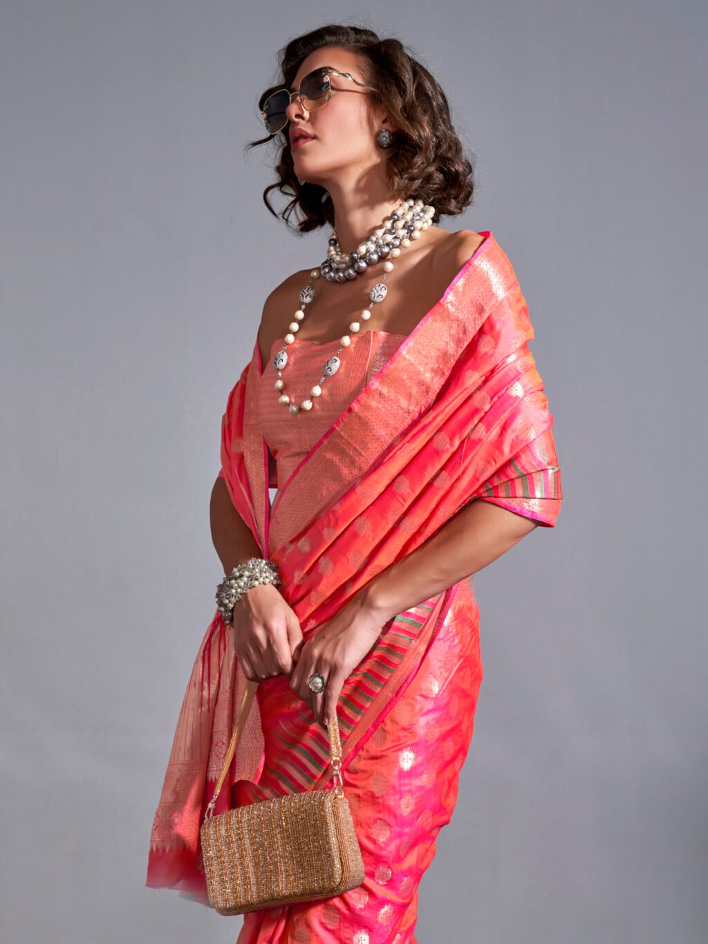 showcasing the beauty and craftsmanship of Silk Saree.
