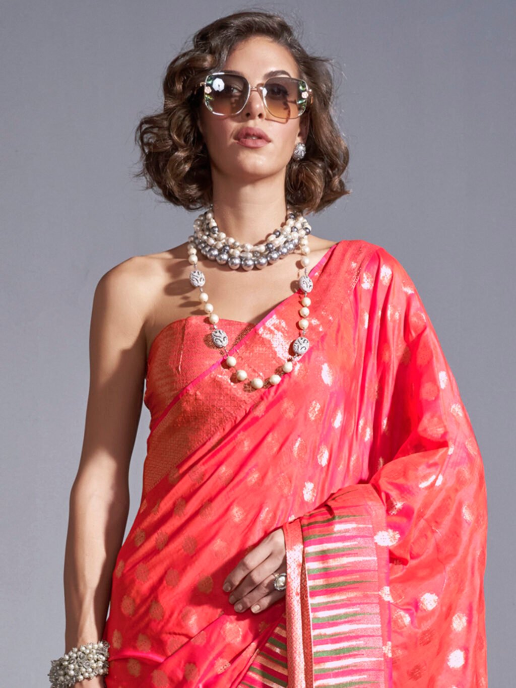 Peach Silk Saree - Image 3