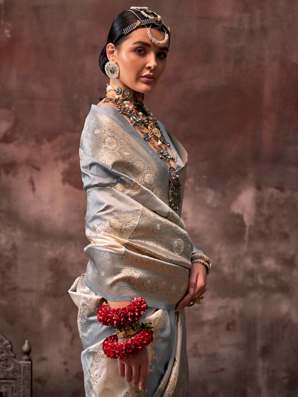 showcasing the beauty and craftsmanship of Party Wear Saree.
