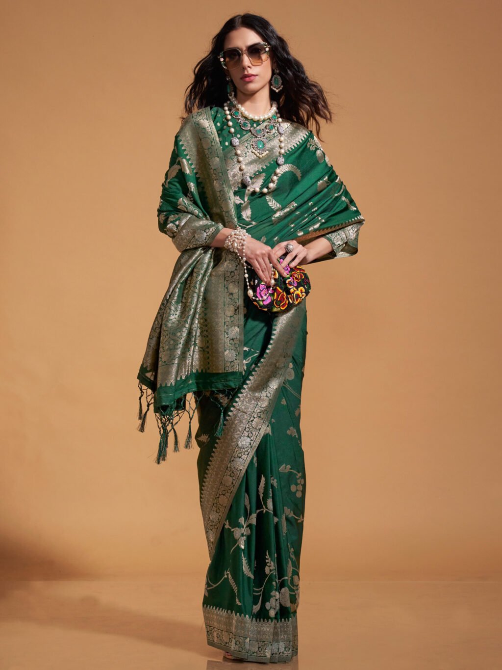 showcasing the beauty and craftsmanship of Silk Saree.