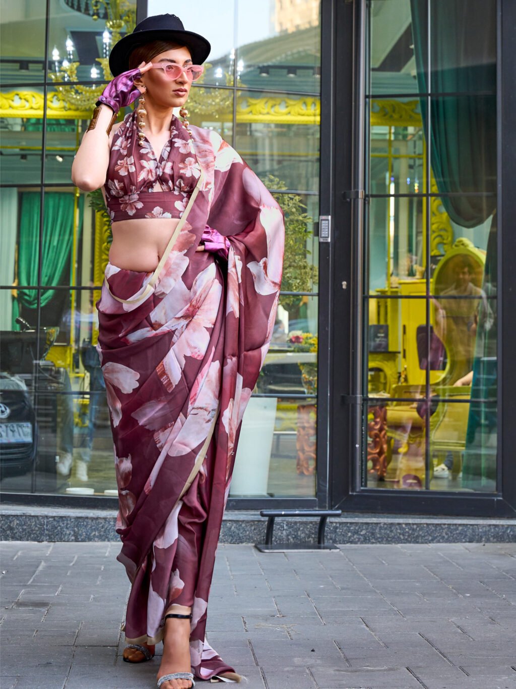 showcasing the beauty and craftsmanship of Party Wear Saree.