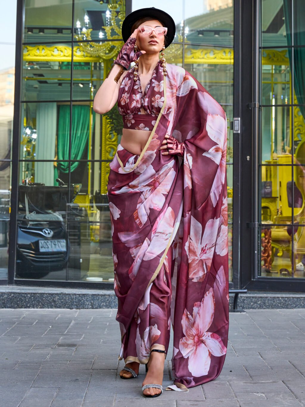 Image of Brown Silk Saree