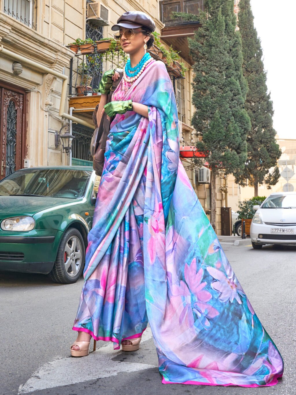 Image of Lavendar Silk Saree