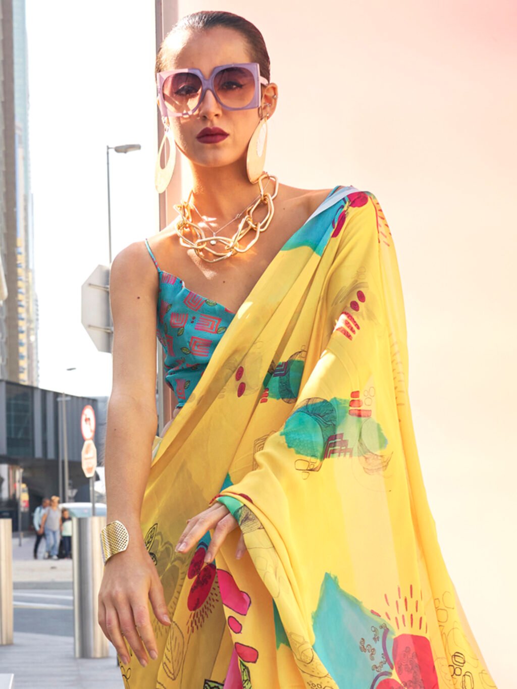 Yellow Silk Saree - Image 3