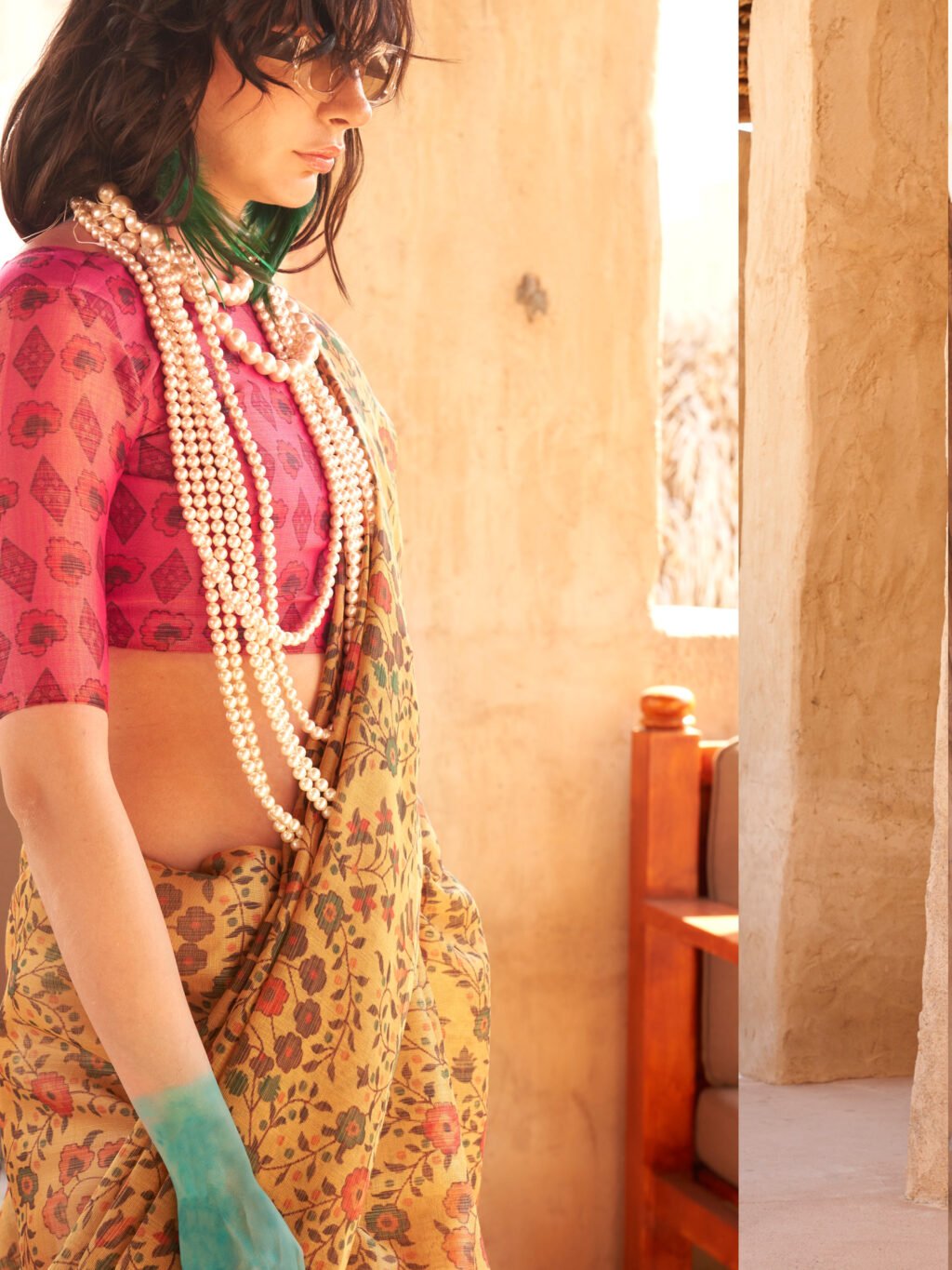 Mustard Saree - Image 3