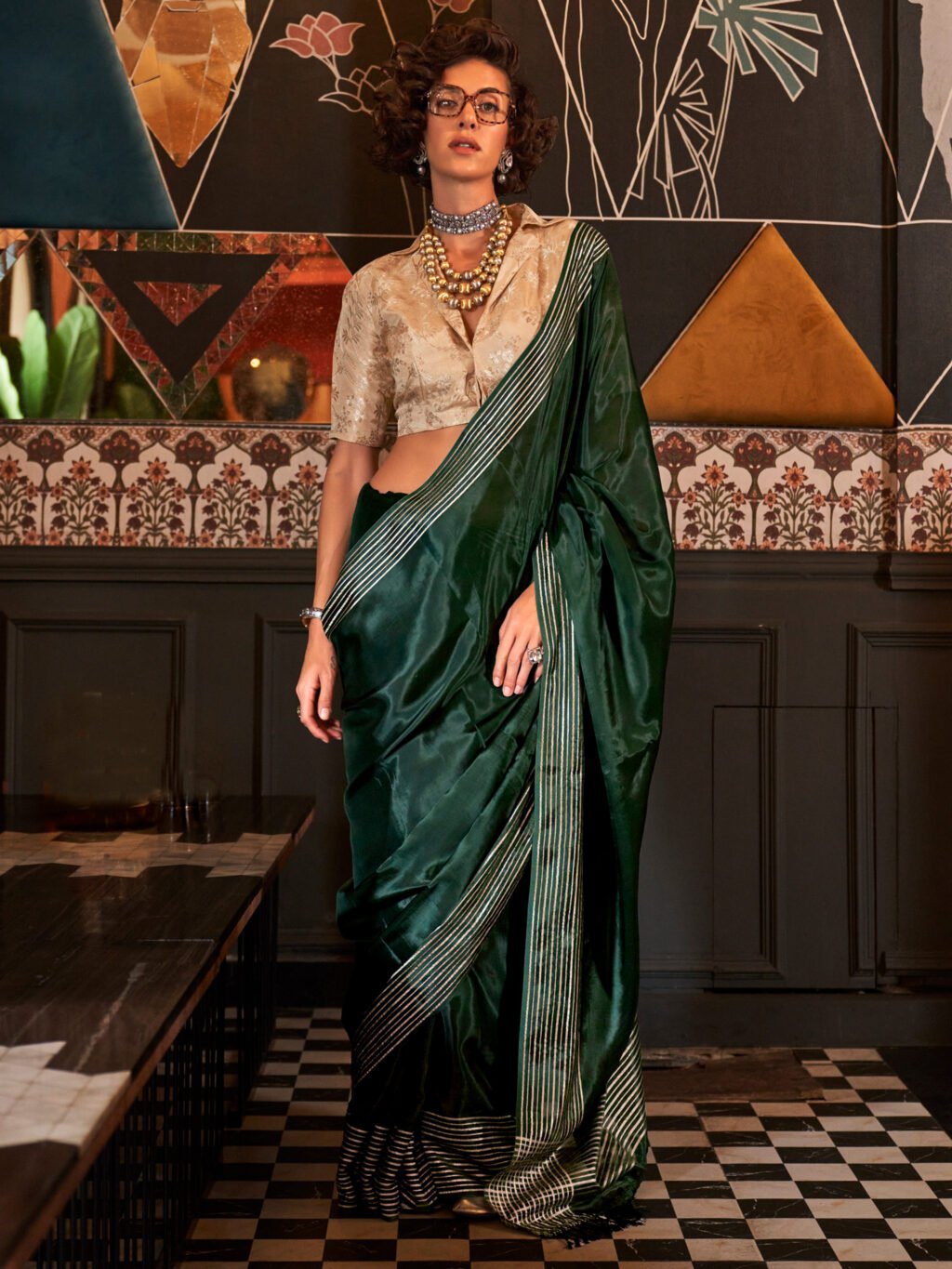Image of Green Silk Saree