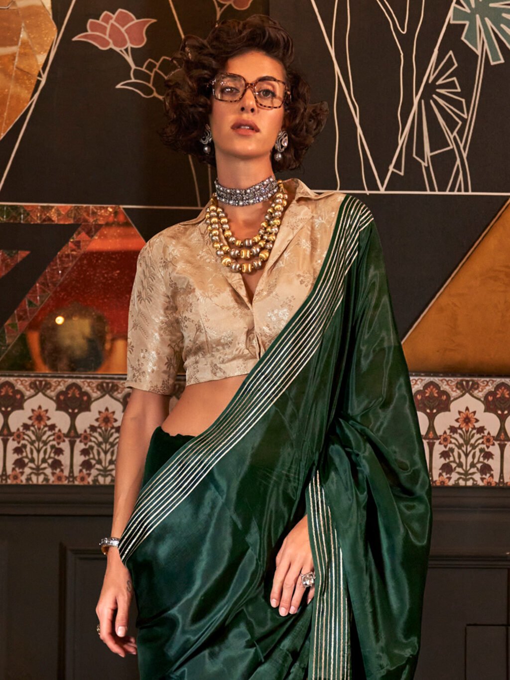 Green Silk Saree - Image 3