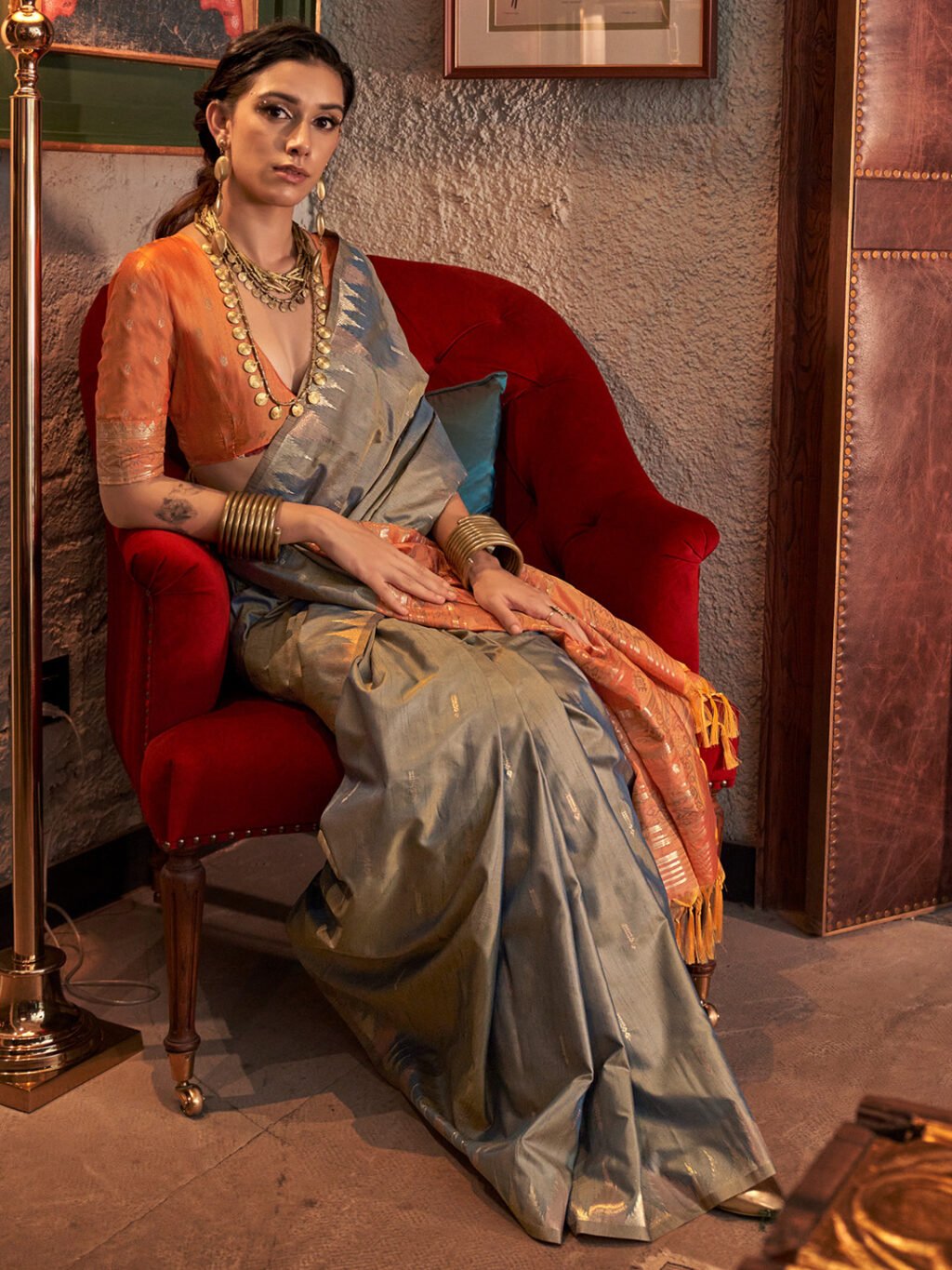 showcasing the beauty and craftsmanship of Traditional Saree.