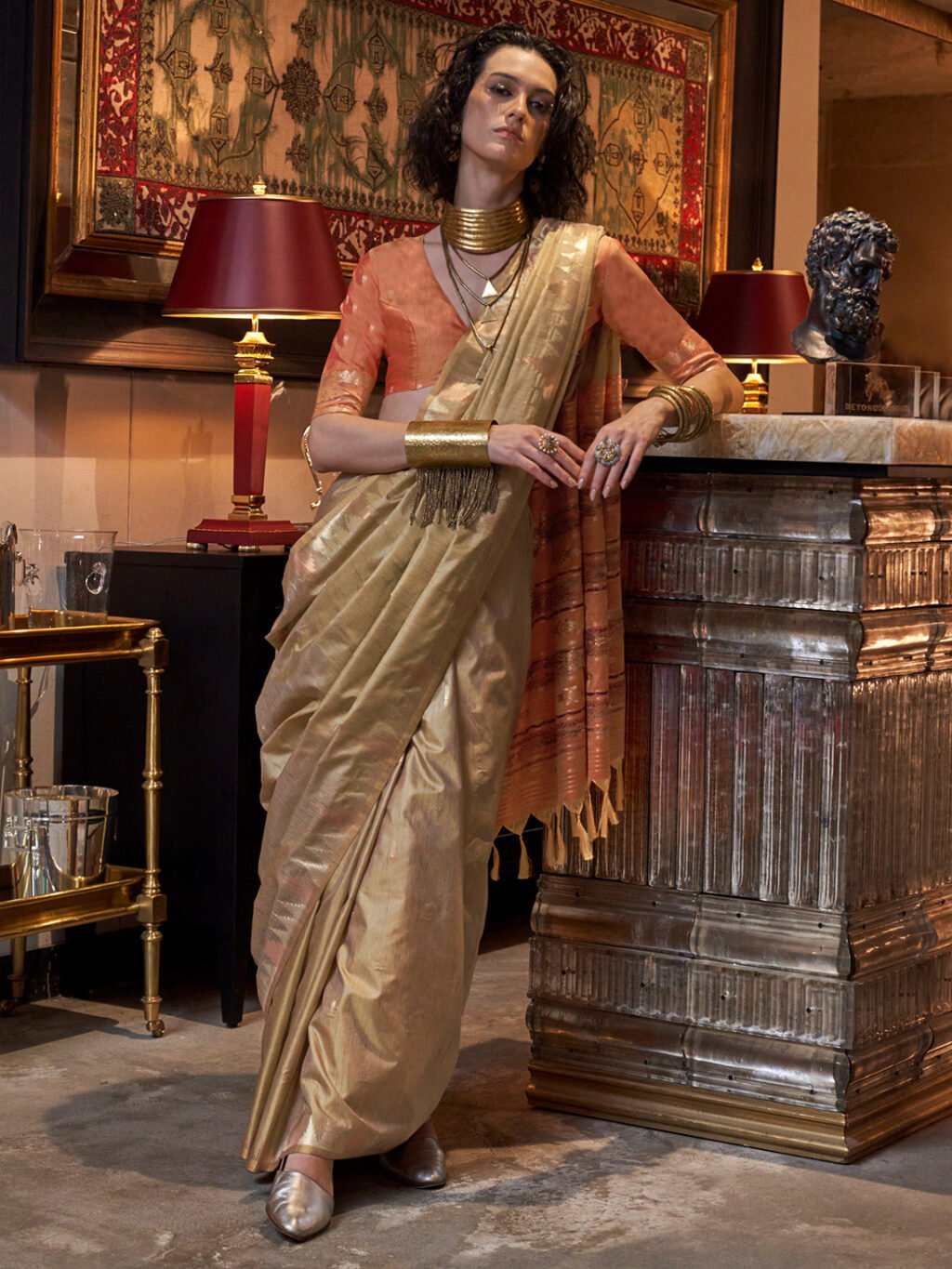 showcasing the beauty and craftsmanship of Festive Saree.