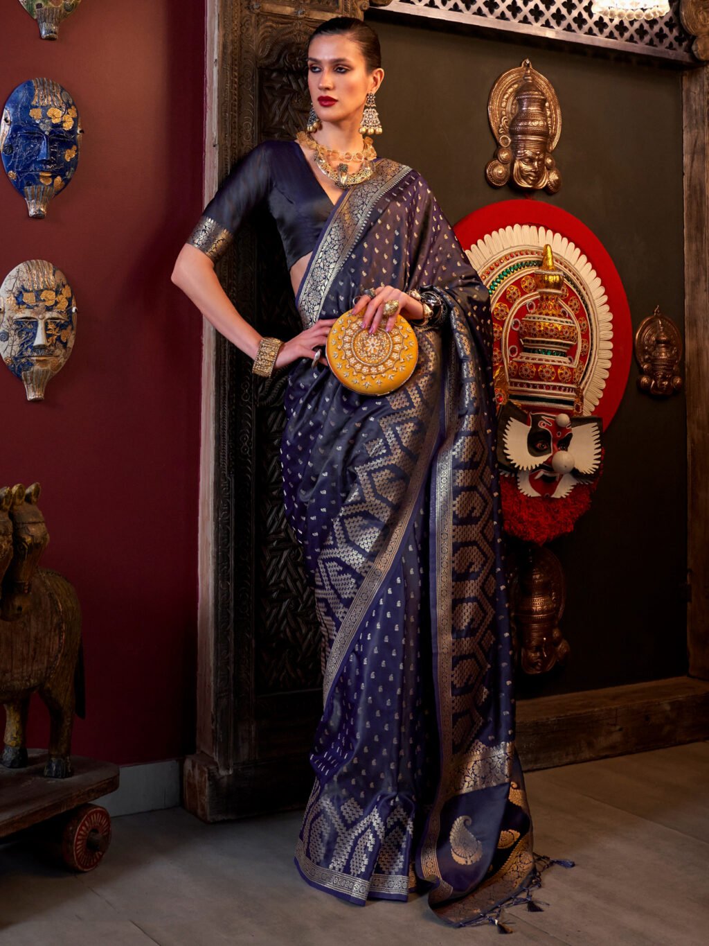 Image of Purple Silk Saree