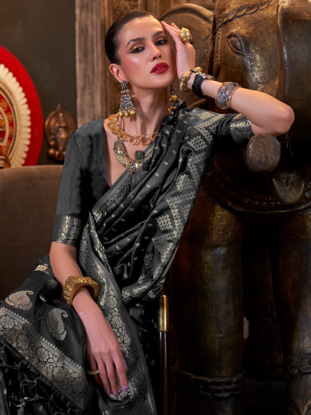 showcasing the beauty and craftsmanship of Festive Saree.