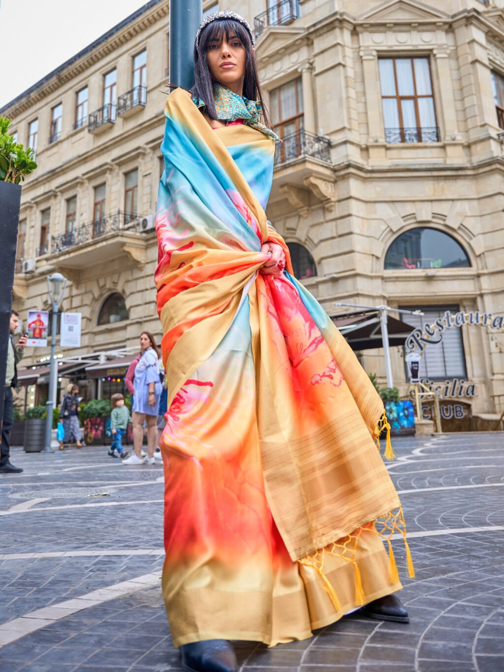 showcasing the beauty and craftsmanship of Silk Saree.