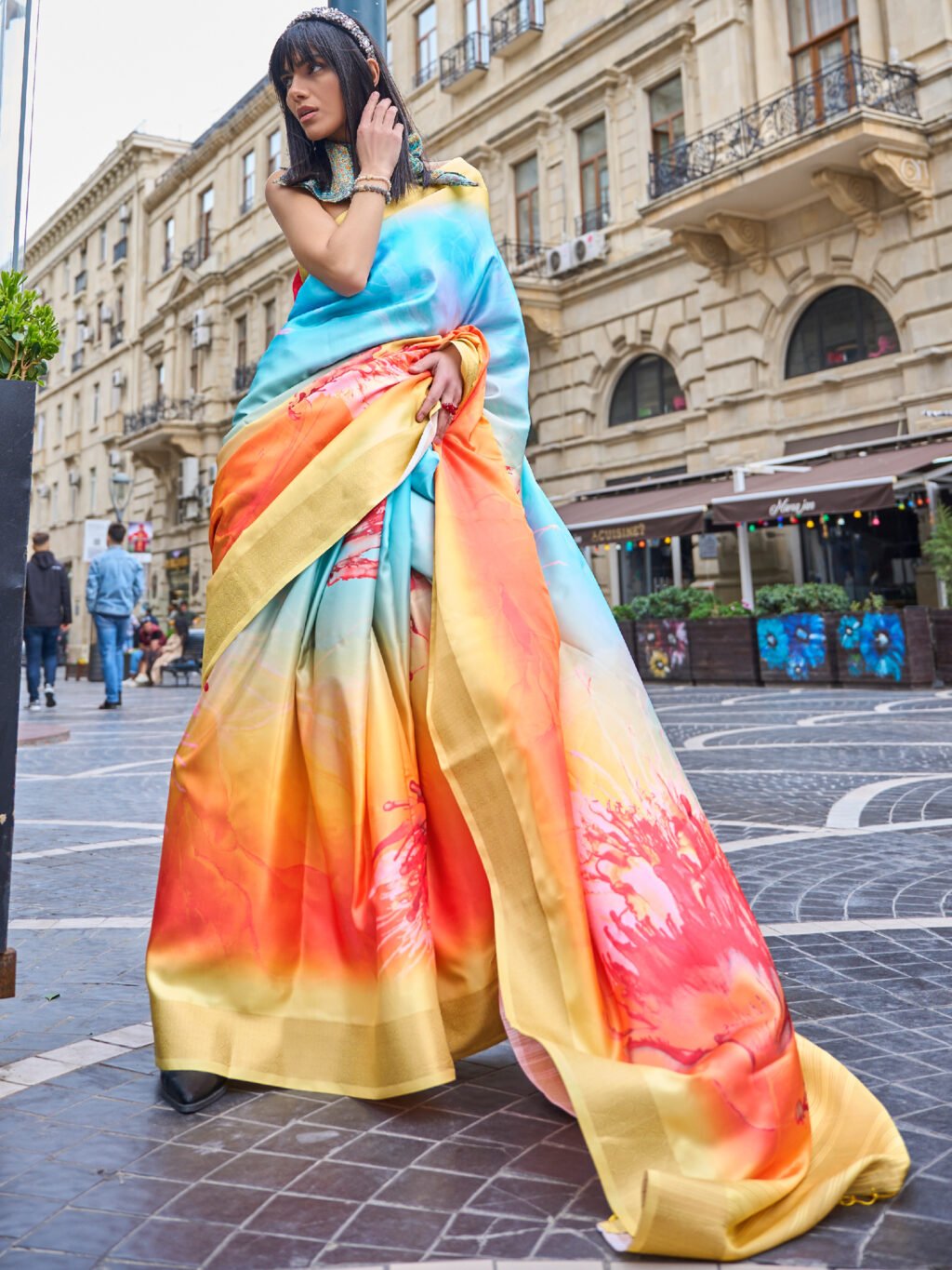 Image of Blue Silk Saree