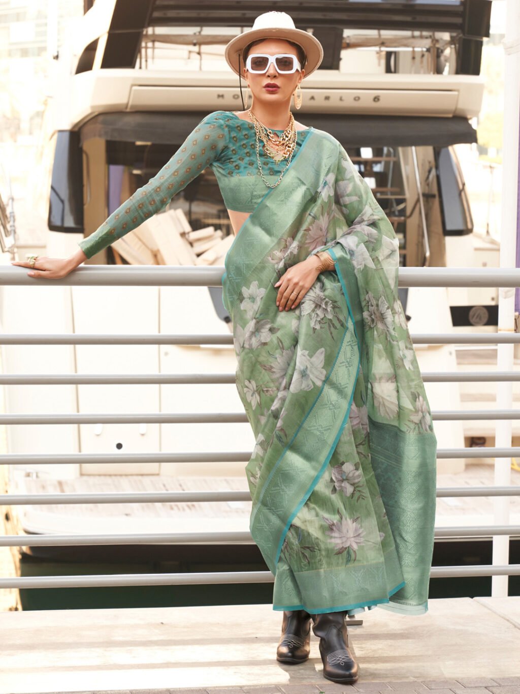 Image of Light Green Saree