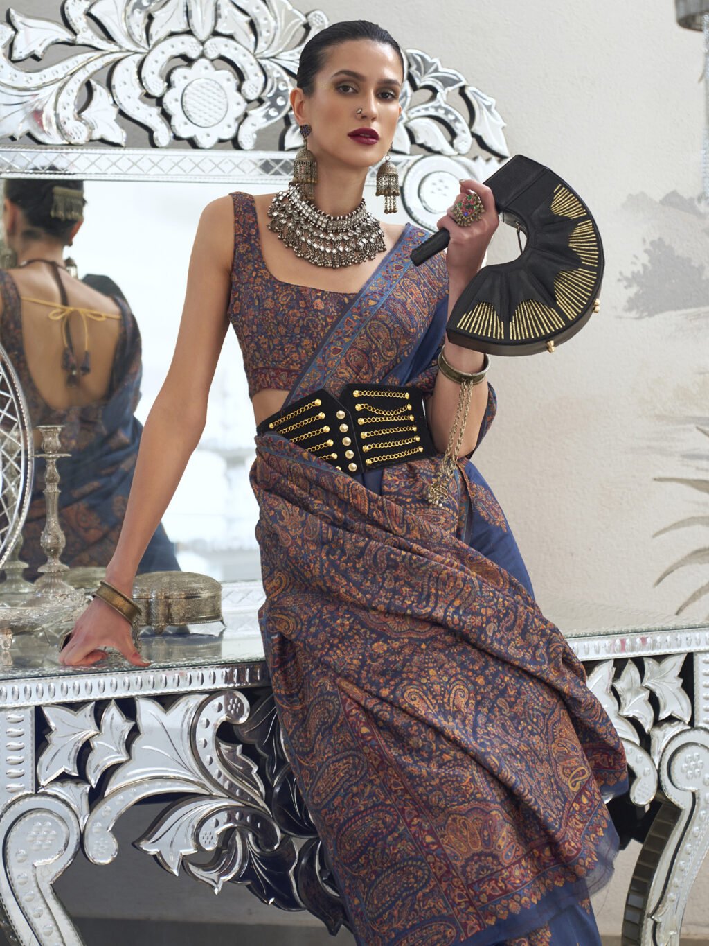 showcasing the beauty and craftsmanship of Silk Saree.