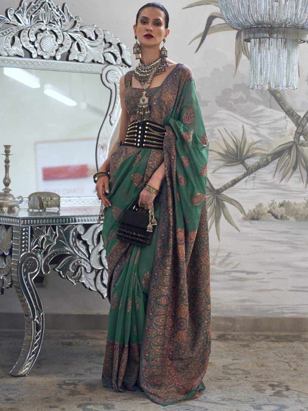 Image of Green Silk Saree