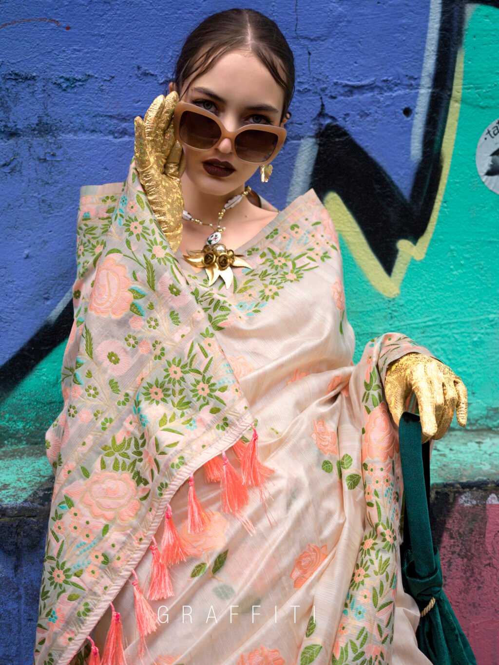 showcasing the beauty and craftsmanship of Festive Saree.