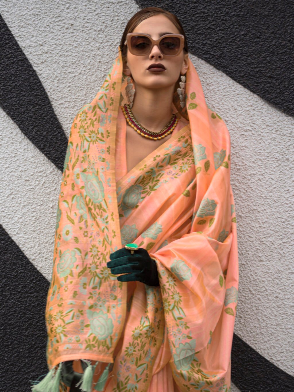 showcasing the beauty and craftsmanship of Party Wear Saree.